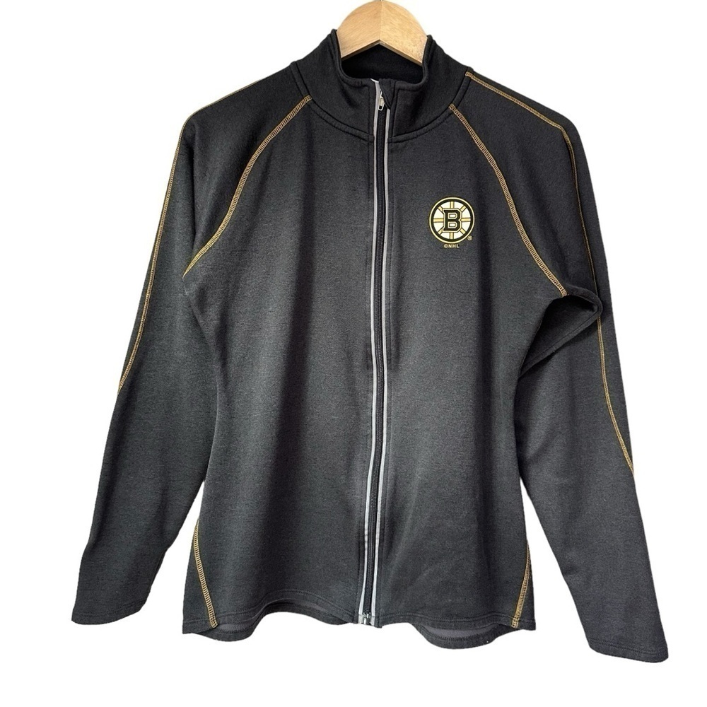 Boston Bruins Women’s Full Zip Long Sleeve Jacket, Embroidered Logo, Medium